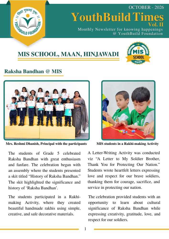 October 2026 YouthBuild Times newsletter cover